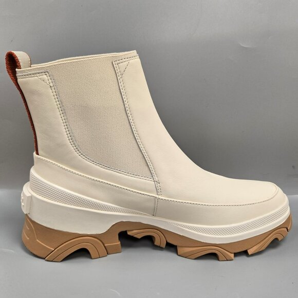 SOREL Brex Chelsea Boot Pull On Ankle Bootie Natural Sea Salt Leather Size 10 - Picture 6 of 13